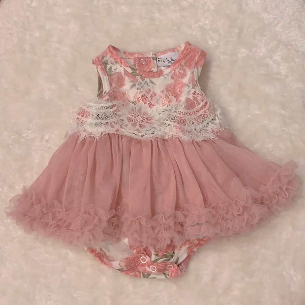 Nicole Miller tutu floral dress and bib